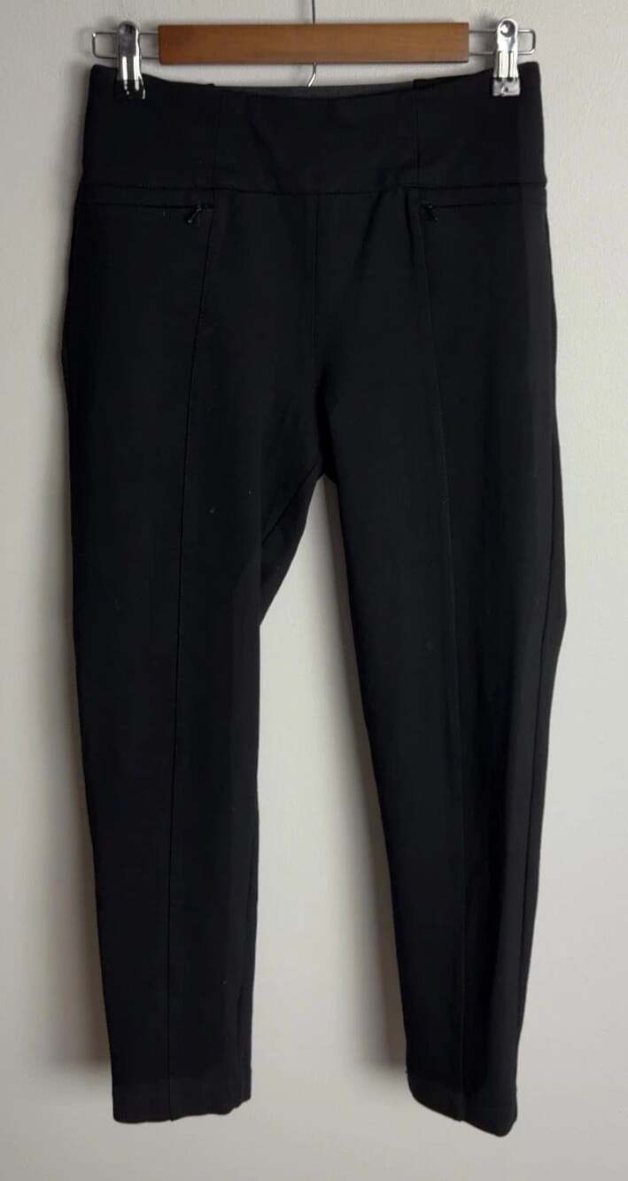 Betabrand Black Pull-On Pants Size Small Petite Zippered Pockets Women’s